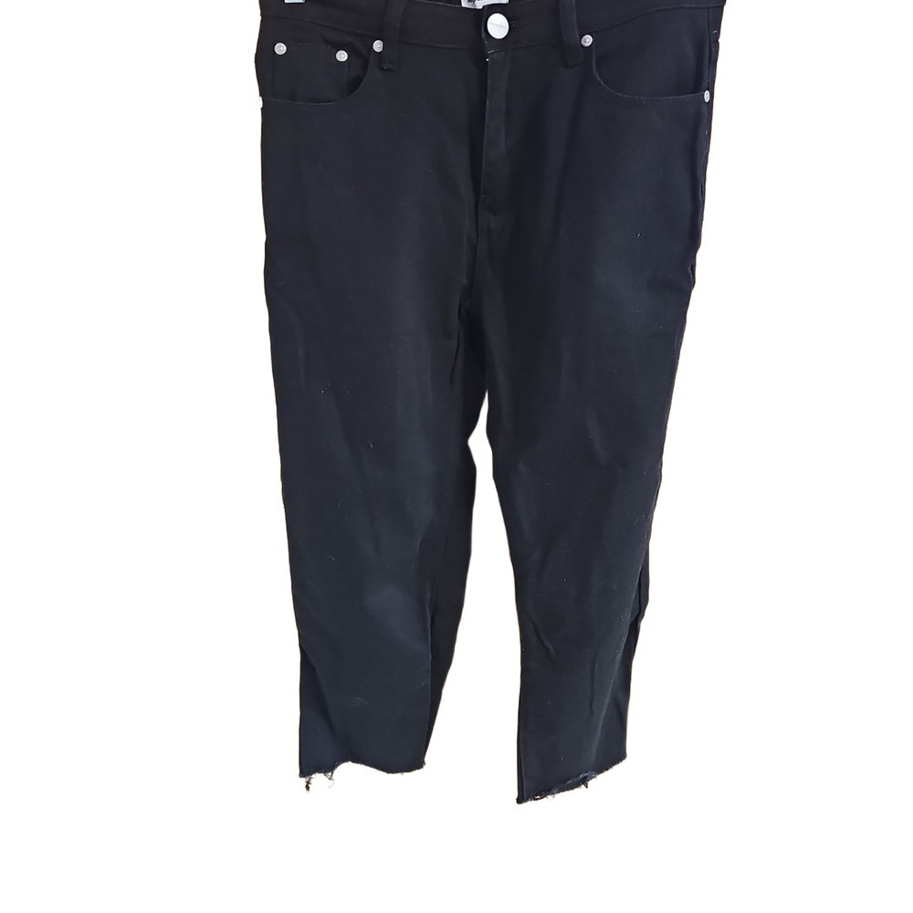 Superdown Black Frayed Hem Jeans 5 Pocket Button Closure Straight Leg 28
